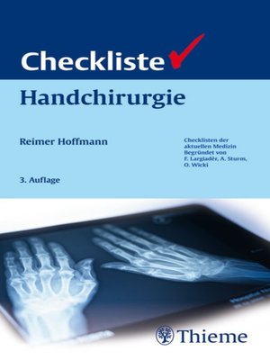 cover image of Checkliste Handchirurgie